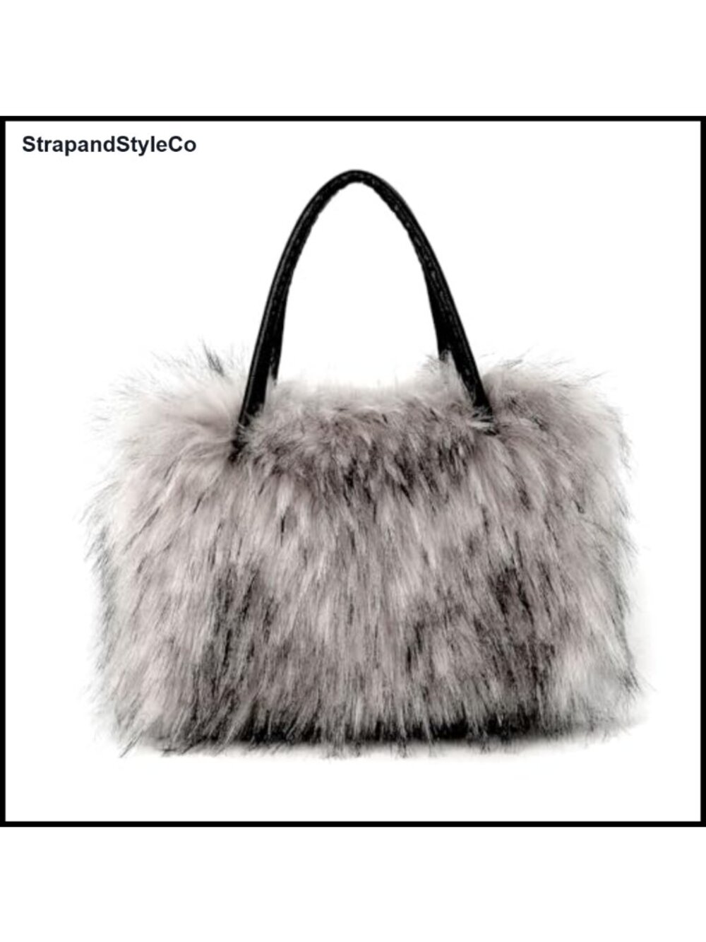 Faux Fur Tote Bag Fluffy Satchel Shoulder Handbag Zipper